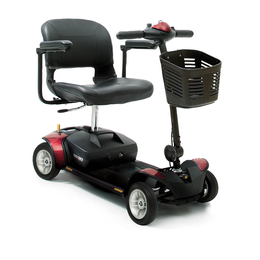 Red Go Go Elite Traveller Sport 12Ah mobility scooter from Pride Mobility