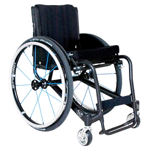 Detailed product view of the Wolturnus W5 active rigid wheelchair, showcasing its custom-built lightweight frame, precision-engineered wheels, and ergonomic seating, designed for high-performance everyday use, isolated on a white background.