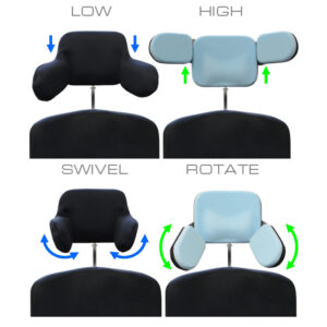 Axis Headrest with Pivot Wing Pad FormAlign Postural Support