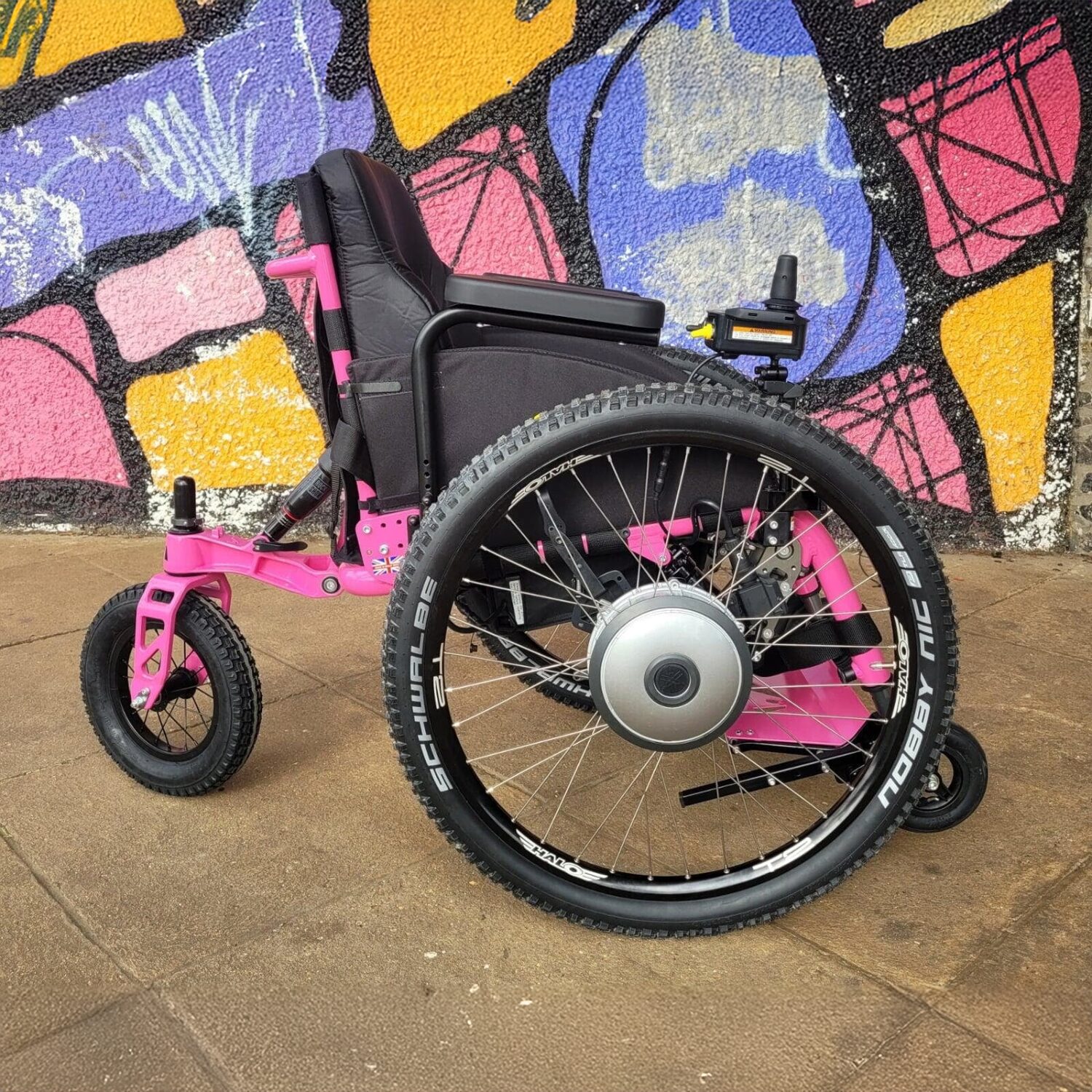 SDMotion Trike All-terrain Powerchair in pink - Side view