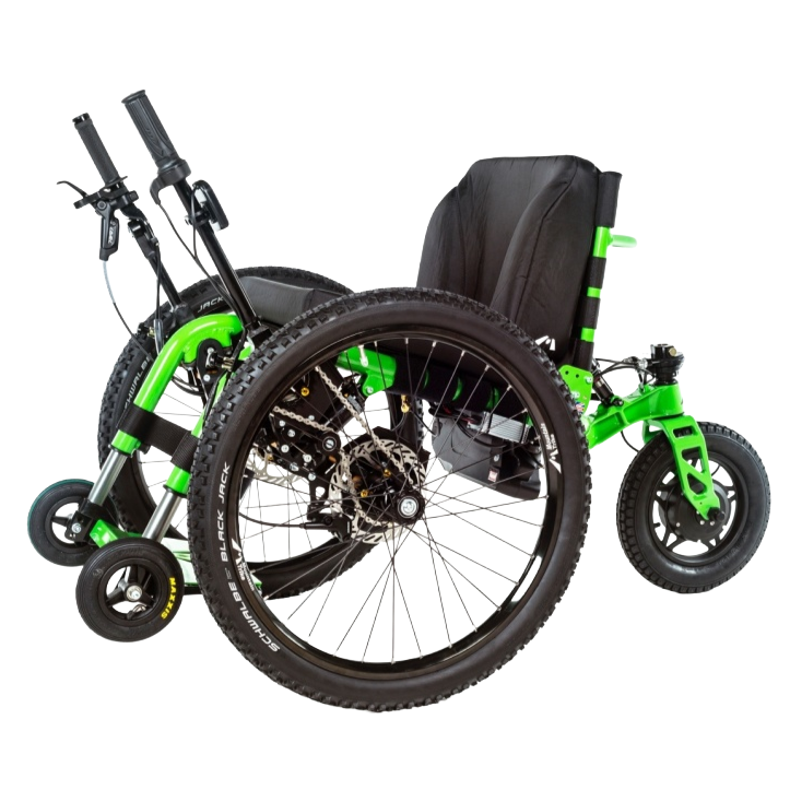 MT eTrike Mountain Trike Powered Off-Road Wheelchair in Green