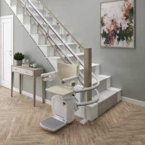 Handicare 4000 Stairlift standard seat in Ivory fabric