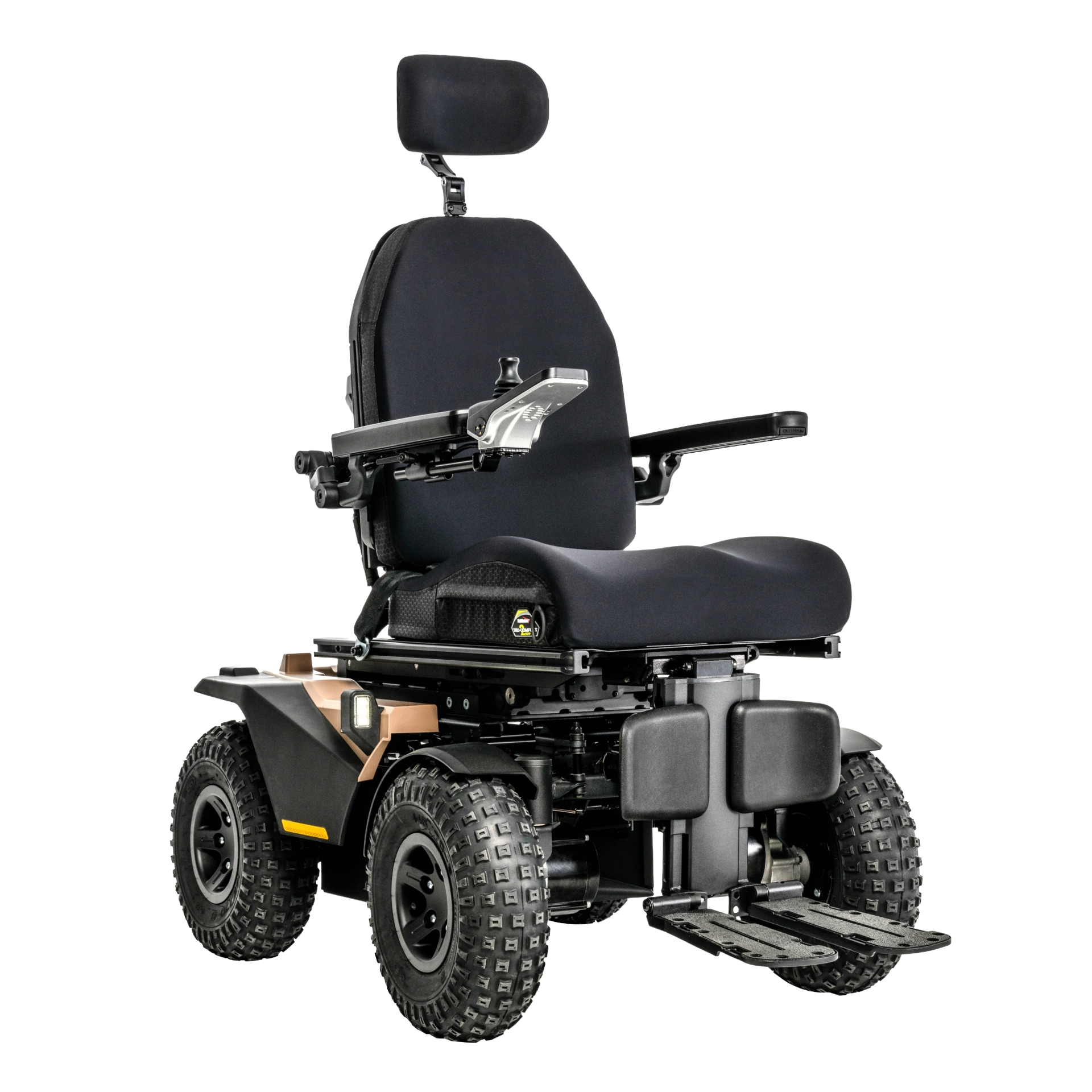 Tan-Colour-Quantum-Outback-All-Terrain-Powered-Wheelchair