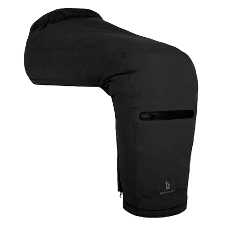 Raindek Parka in black showing shape of leg contour