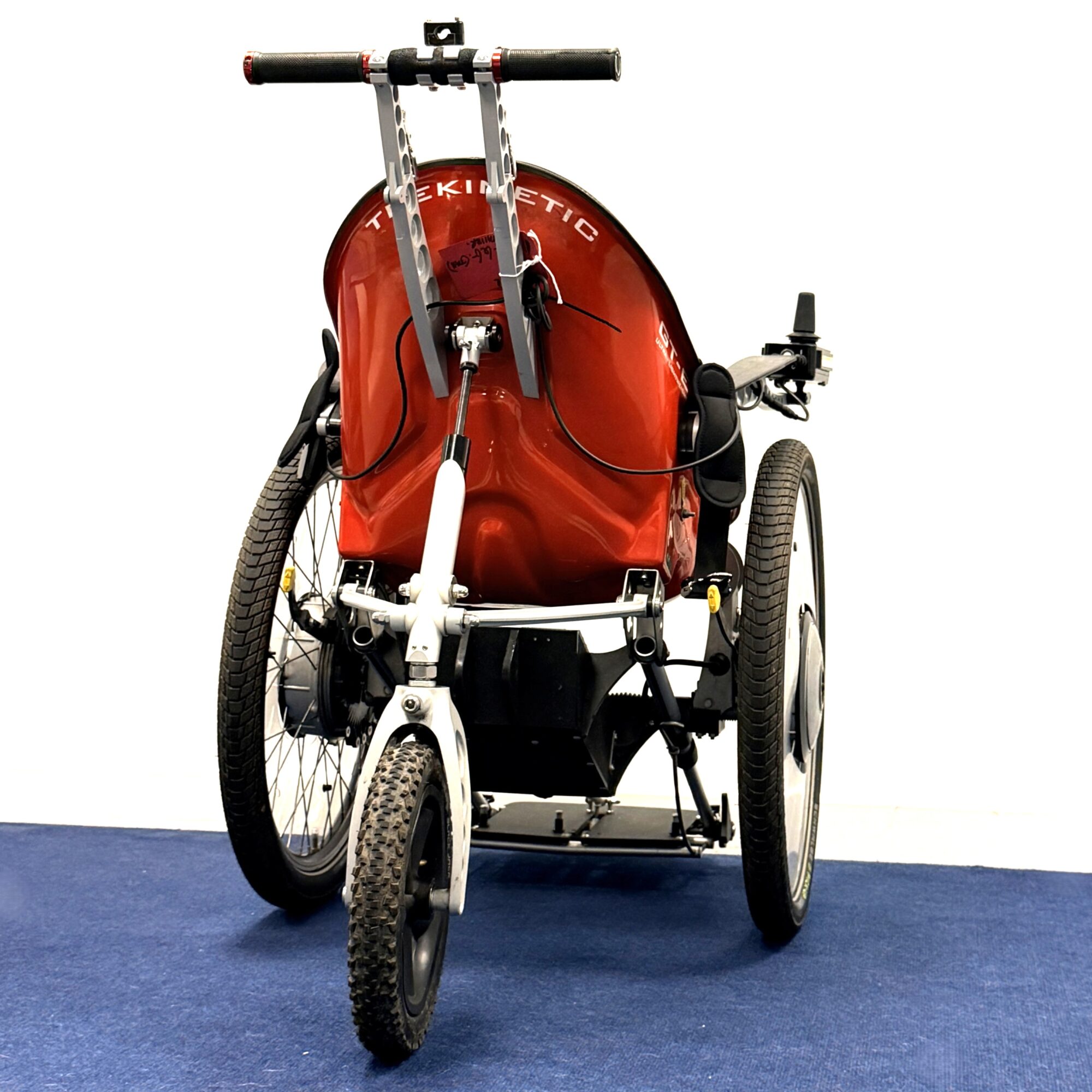 Trekinetic GTE MK3 All-terrain Powerchair with red bucket seat - Rear view