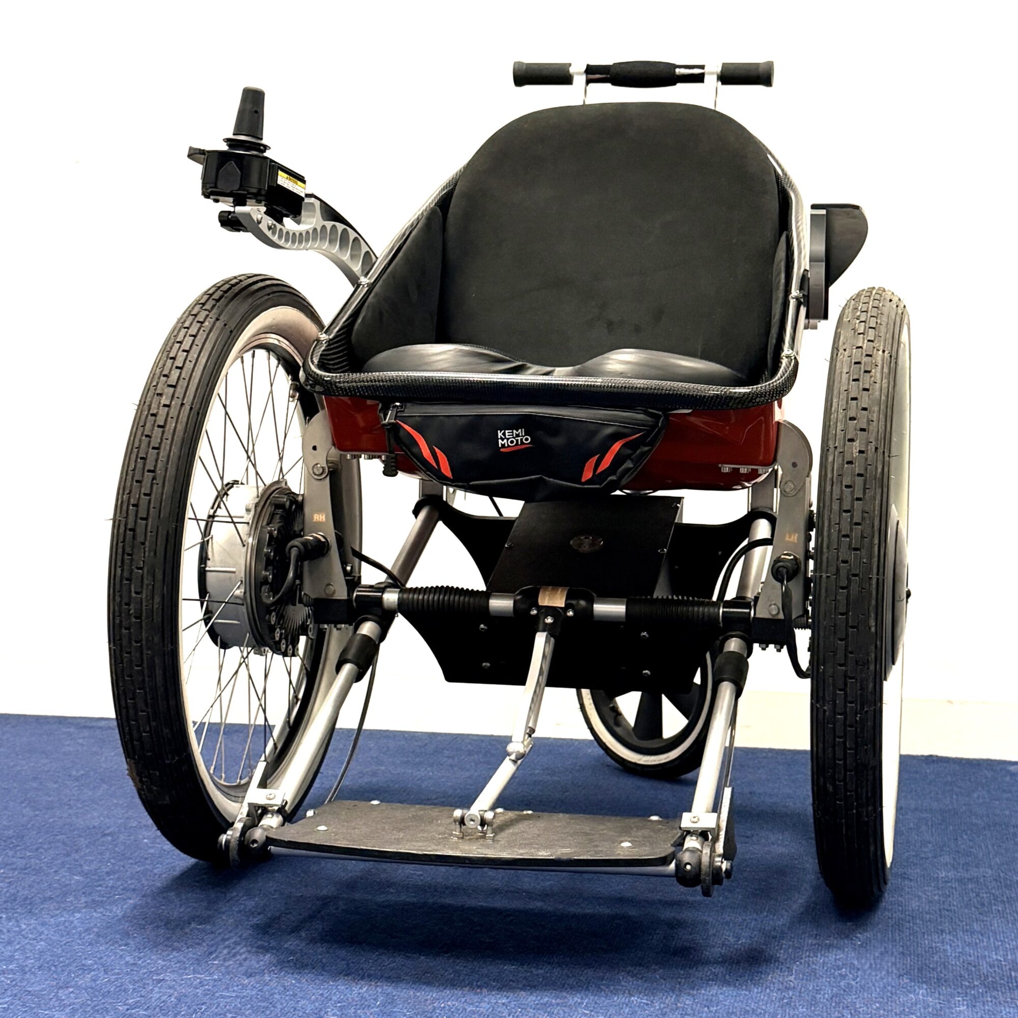 Trekinetic GTE MK3 All-terrain Powerchair with 19 inch red bucket seat - Front view