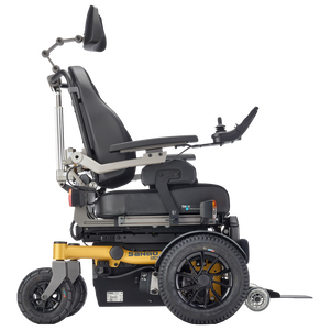FWD Slimline SANGO Advanced Powerchair in yellow - Side view