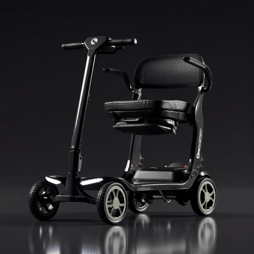 Sterling S50 Carbon-Fibre Scooter shown on a dark background
