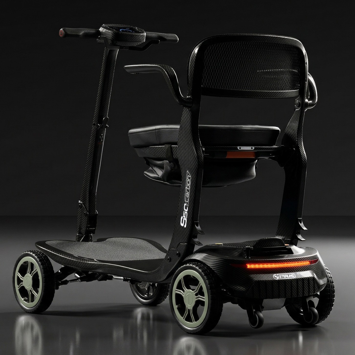 Sterling S50 Carbon-Fibre Mobility Scooter in green trim